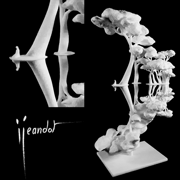 Sculpture art et design imprimée en 3D par frittage de poudre
